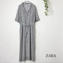 【SALE】ZARA 花柄ボタンアップワンピース