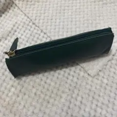 グリーンレザーケース ゴールドファスナー付き