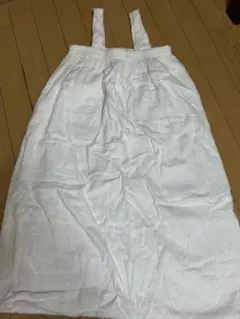 バスローブキャミソールホワイトタオル地パイル（ストラップ付き）