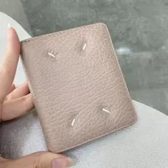 【新品】メゾン マルジェラ コンパクト ポッパー 二つ折り財布 くすみピンク