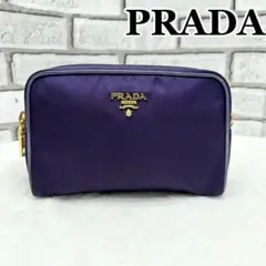 【美品】PRADA プラダ テスート ポーチ パープル