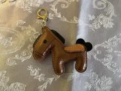 馬型レザーキーホルダー ブラウン