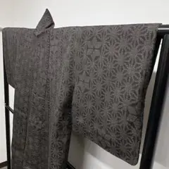 麻の葉模様の結城紬の小紋 着物