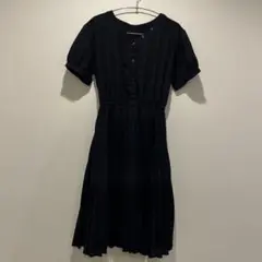 【美品】earth music & ecology 半袖　ネイビーワンピース