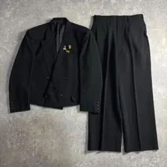 LOST特注【リメイク】短丈テーラードジャケット ダブルスーツ ブラック 春夏用