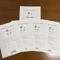 6年　8月度入室・マンスリー実力テスト