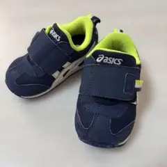 asics ベルト付きスニーカー ネイビー/ライム 13.0センチ