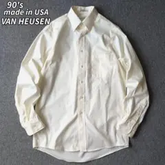 USA製 90s VANHEUSEN 長袖 シャツ ボタンダウン 古着 オールド