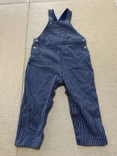 PETIT BATEAU ストライプオーバーオール ネイビー　18m