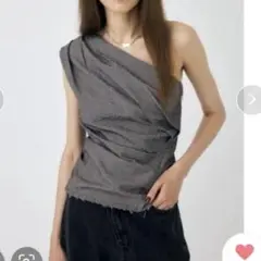 Moussy ワンショルダーノースリーブトップス ブラック