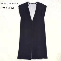 【美品】マカフィー ジレ ノースリーブ オープンフロント サイズM ブラック