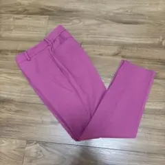 プラステ　リネンブレンドスティックパンツ S ピンク