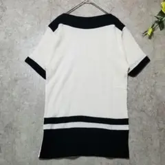 【パコフィノ】（L相当）白×黒 バイカラー 半袖トップス 日本製