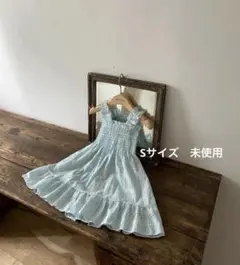 anneshirley ワンピース　ブルー　新品未使用　キッズ　夏服　Sサイズ
