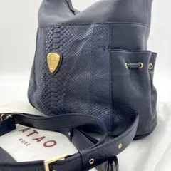 極美品✨ATAO バルス 3way パイソン リュック ショルダー ネイビー