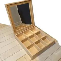小物入れ　メイクボックス　鏡付き　木製BOX