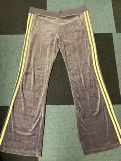 adidas パープル ストライプ ジャージパンツ