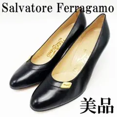 【美品】Salvatore Ferragamo パンプス ヒール ロゴ金具