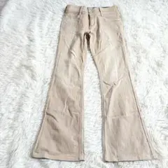 6908 良品✨C17 エドウィン ストレッチデニムパンツ ベージュ M フレア