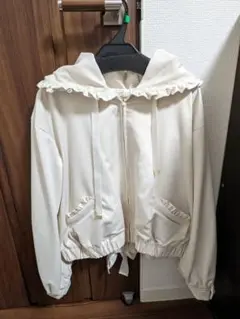 Ank Rouge♡アウター♡フリルフードブルゾン♡アイボリー