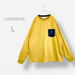 【LOGOSDAYS】長袖Tシャツ　ドロップショルダー　ワンポイントロゴ　ロンT