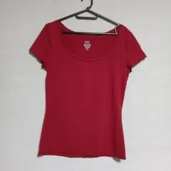 ボルドー色・半袖 Tシャツレディース Mサイズ・古着屋