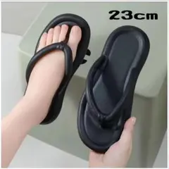 厚底ビーチサンダル　黒　23cm　軽量　クッション性　カラバリ豊富　男女兼用