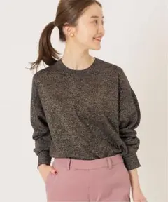 IENA ラメプレーティング クルーネックニット