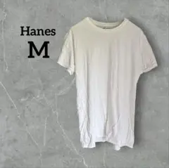 Hanes 【M】 ホワイト クルーネック 半袖Tシャツ ヘインズ