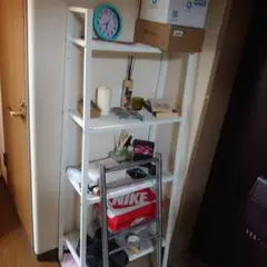 ホワイト スチールオープンシェルフ