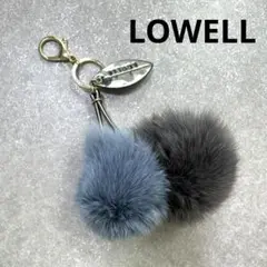 LOWELL キーホルダー キーリング ファー ボンボン