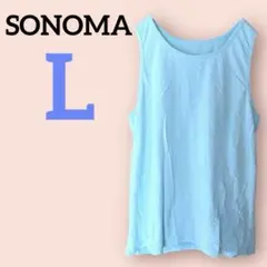 希少✨SONOMA 【Ｌ】ソノマ　ノースリーブ Tシャツ ライトブルー