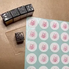 みました虫眼鏡どうぶつはんこ　なまえスタンプ　シャチハタタイプの浸透印　速乾