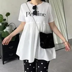 プロズヴェール　prose verse ロゴペプラムTシャツ　M