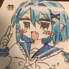 オリキャラ 萌え絵 手描き 八重歯の女の子