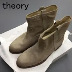 theory 牛革 スエード ショート丈 ブーツ 37(24cm)