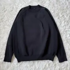 MUJI無印良品 クルーネックニット　洗える　黒　メンズ　M　無地◆6346