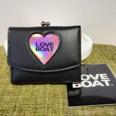 LOVE BOAT ハート型三つ折り財布 ブラック　ラブボート