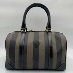 美品✨FENDI ミニボストン ペカン柄 ハンドバッグ PVC レザー