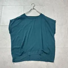 【アデイインザライフ】フレンチスリーブシャツ ビッグシルエット 格子柄 グリーン