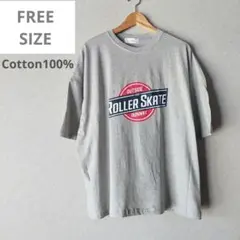 【新品】オーバーサイズ　ロゴTシャツ　カジュアルファッション　ペアルック　フリー