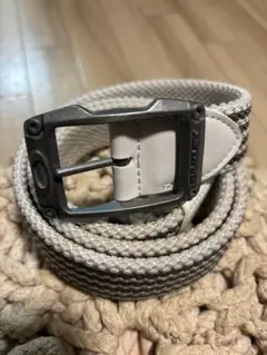 OAKLEY ストライプデザイン ベルト グレー/ホワイト