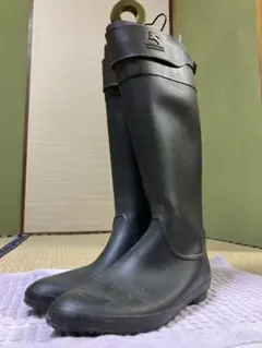 【美品】バーバリーブルーレーベル（L）レインブーツ 長靴  ロングブーツ 黒 美品】レインブーツ 長靴 バーバリーブルーレーベル ロング