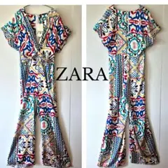 新品 ZARA モロッカン柄 ジャンプスーツ オールインワン SIZE M