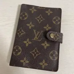 ルイヴィトン 手帳ケース カバー メモ帳 モノグラム レザー ブラウン リング