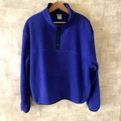 【美品】L.L.Bean 80〜90’s 筆記体ロゴ刺繍 スナップT フリース