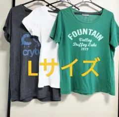 LサイズTシャツ3枚　 グリーン、白、グレー