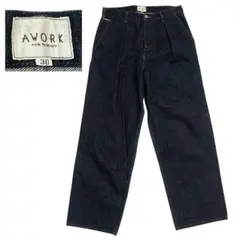 美品 AWORK SELVEDGE DENIM WIDE SLACKS W30