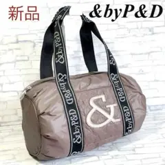 新品 &by Pinky&Dianne ドラムボストン ビックロゴ
