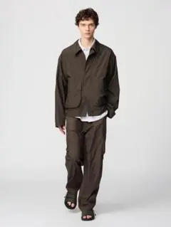 ユニクロc コットンショートブルゾン ダークブラウン　新品　M
